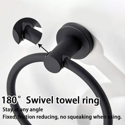 Stainless Steel Silver Round Adhesive Towel Ring Hooks, Rustproof, No-Drill Wall Holder, Modern Design for Bathroom, Kitchen & Laundry Room - color: Silver