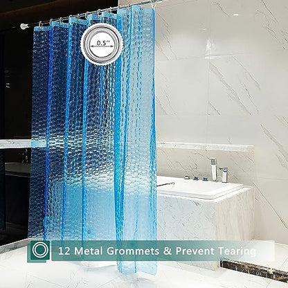 Shower Curtain Liner, 3 Pack 100% Waterproof Eva Shower Curtains with 3 Duty Heavy Bottom Magnets and 12 Rust Proof Grommets, 72x72 Weighted Shower Liner for Shower Stall, Bathtubs - color: Blue Cute 3 Pack