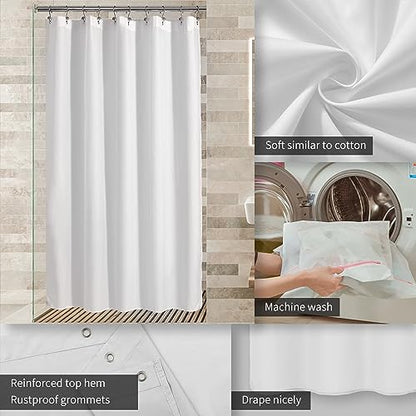 ALYVIA SPRING 60x72 Stall Waterproof Fabric Shower Curtain or Liner White | 2 Magnets, Soft Cloth & Hotel Quality, Machine Washable, Light-Weight, Stall Size - color: White, size: 60"W x 72"L (Pack of 1)