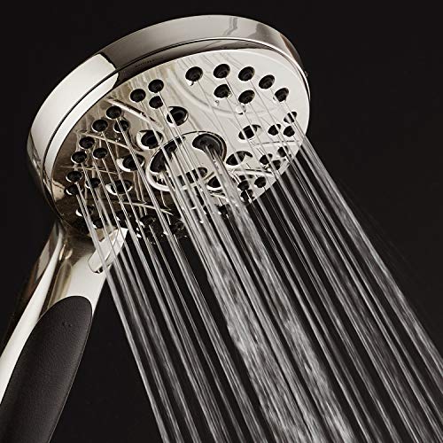 High Pressure 6-setting Luxury Handheld Shower Head – 6 Foot Stainless Steel Hose – Anti Clog Jets – Anti Slip Grip – All Brushed Nickel Finish – Top US Brand – Includes Extra Wall Bracket - color: Brushed Nickel, style: 2.5 Gallons Per Minute