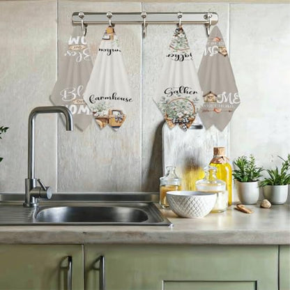 Lovdazzles 4 Pcs Pastoral Eucalyptus Kitchen Towels Tea Towel - color: Multi 1616
