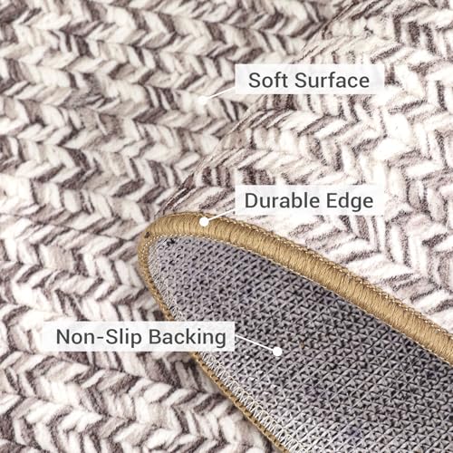 Printed Washable Runner Rug 2x6 2'x6' Beige/Grey - color: Beige/Grey, size: 2' x 6' (Runner)