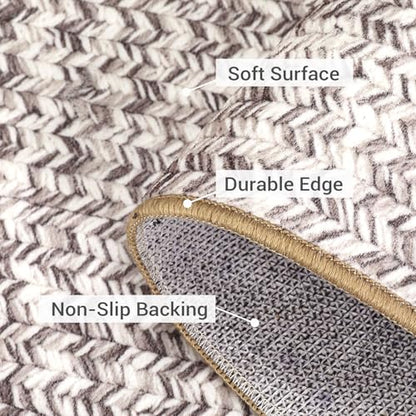 Printed Washable Runner Rug 2x6 2'x6' Beige/Grey - color: Beige/Grey, size: 2' x 6' (Runner)