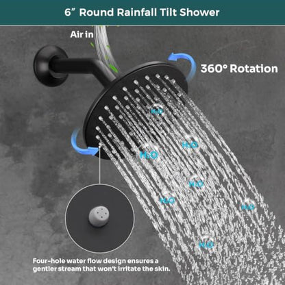 Luxury Dual Heads Digital LED Rain Shower System with Light Remote | Matte Black Temperature Display Shower Faucet: 16x26" LED Rainfall Shower, 6" Wall Mount Shower, Dual Function Handheld - color: Matte Black, style: 16x26"+6"
