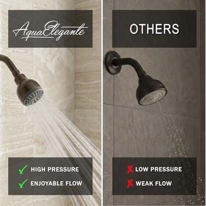 High Pressure Shower Head - 2.5 GPM - Oil-Rubbed Bronze | Best 3 Inch Wall Mount Bathroom Showerhead For Boosting Low Flow With Anti-Clog Nozzles, Adjustable Brass Ball Joint - color: Oil Rubbed Bronze, size: 2.5 GPM