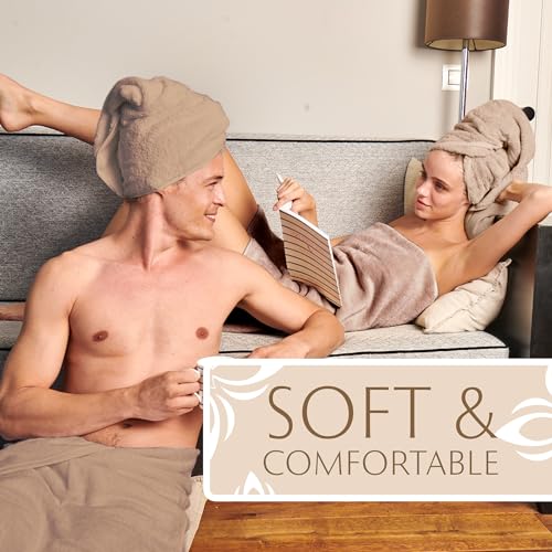MAURA Biege Bath Towel Set of 8 for Bathroom. Turkish Cotton Luxury Bath Towels. Extra Large, Thick, Plush & Soft. Hotel & Spa Quality - Brown - color: Classic Brown, size: 8-Piece Set (2 Bath, 2 Hand, 4 Washcloth)