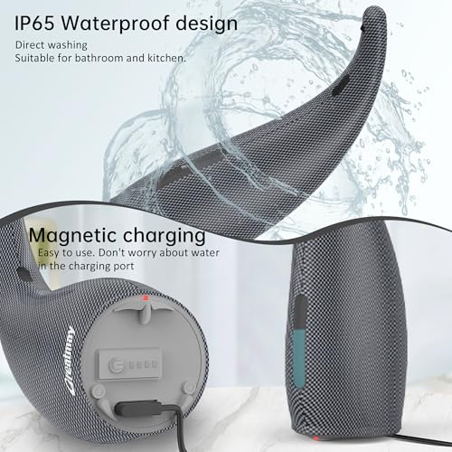 Automatic Soap Dispenser Touchless Rechargeable 10 oz | Magnetic USB Charging, IPX7 Waterproof Sensor Pump with 4 Adjustable Levels for Kitchen Sink & Bathroom Hand Soap - color: Blue Gray Argyle
