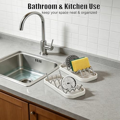Thick Stainless Steel Soap Holder with 2 Soap Saver Bags, Self-Draining Shampoo Bar Holder with Removable Drip Tray, 304 Rustproof Quick-Drying Soap Dish for Bathroom Counter, Kitchen Sink & Shower