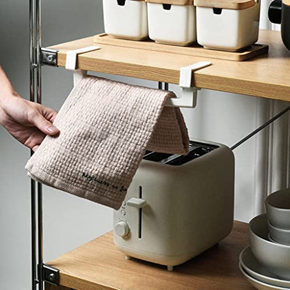 Towel Rack Over Door Towel Bar Hanging Holder ABS Bathroom Kitchen Cabinet Towel Rag Rack Shelf Hanger for Cupboard Door, 24x6x7cm, White
