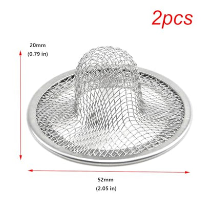 Antrader 2Pcs Kitchen Sink Strainers,2in Stainless Steel Mesh Round Filters | Bathroom Bathtub Wash Basin Garbage Disposal Basket Filter,Flange Rim Design, Easy to Take Out & Clean - size: 2-inch