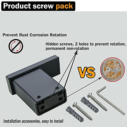 RANDOM Matte Black Towel Hooks for Bathrooms Kitchen Black Hooks for Hanging 2 Pack SUS 304 Stainless Steel Wall Hooks Modern Bathroom Hardware Accessories Coat Robe Hook Wall Mounted.96009-8MB - color: Single Hook-Matte Black