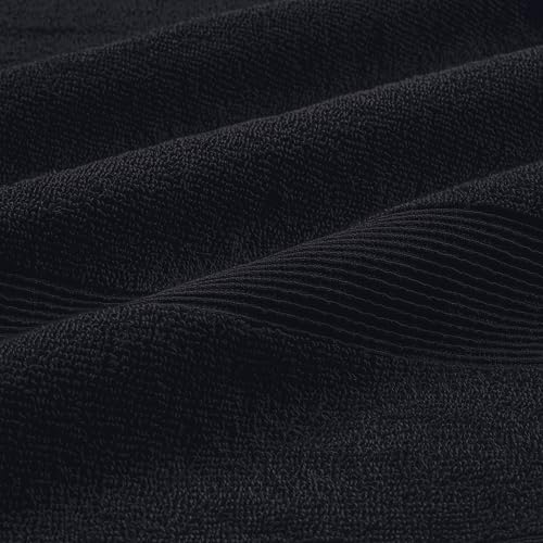 8 Piece Towel Set 100% Ring Spun Cotton, 2 Bath Towels 27x54, 2 Hand Towels 16x28 and 4 Washcloths 13x13 - Ultra Soft Highly Absorbent Machine Washable Hotel Spa Quality - Black - color: Black, size: 8 Piece Towel Set