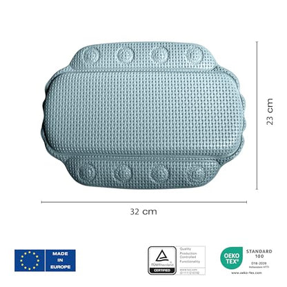 Spirella - Alaska Bath Cushion Light Blue with 8 Suction Cups Antibacterial - Non-Slip Washable - 23 x 32 cm - color: Lightblue, size: 23 x 32 cm