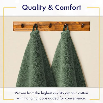 100% Organic Luxury Bath Sheets - GOTS Certified - Extra Large 35x70 Inches (Pack of 2) Zero-Twist, Long-Staple Cotton Bath Sheet Set (Hunter Green) - color: Hunter Green, size: 2pc Bath Sheets