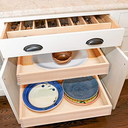 32''W x 21''D x 3''H Pull Out Cabinet Drawer Soft Close Slide Out Wood Organizer for Kitchen, Finished, Bottom and Side Assembly (Wood Drawer Part Width is 31inch) - size: 32”W x 21”D