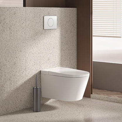 BGL Gunmetal Grey Toilet Brush and Holder,Stainless Steel Toilet Brushes for Bathroom with Holder - color: Gunmetal Grey