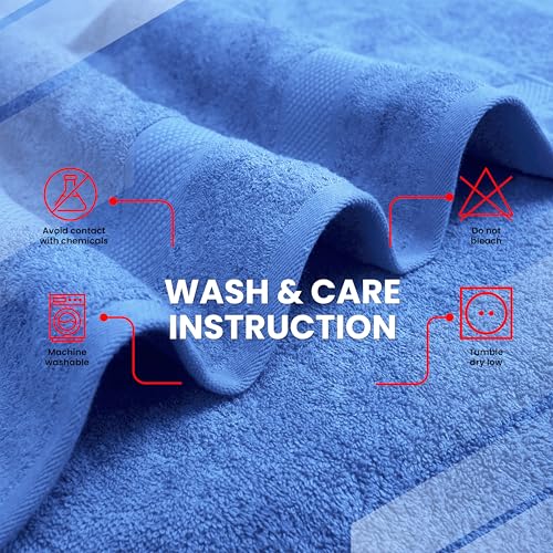 Infinitee Xclusives – Luxury Bath Sheets Towels – 1 Pack 600 GSM (35X70 Inches) – 100% Ring Spun Cotton Large Bath Towels for Bathroom (Eloquent Blue, Bath Sheets - Pack 1) - color: Eloquent Blue, size: Bath Sheet - 1 Pack