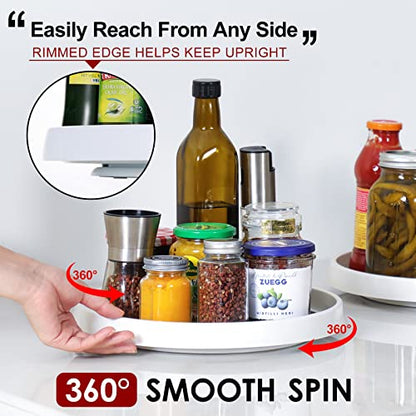 Set of 4, 10 Inch Non-Skid Lazy Susan Organizers - Turntable Rack for Cabinet, Pantry Organization and Storage, Kitchen, Fridge, Bathroom Makeup Vanity Countertop, Under Sink Organizing, Spice Rack - size: 10 inch - 1 Tier - 4 Pack