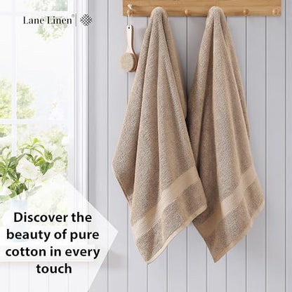 LANE LINEN Large Bath Sheet Set Oversized Soft Absorbent Quick Dry - Taupe | Bath Sheets Set - OEKO-TEX Certified, Ring-Spun Durability, Generously Sized, Oversized & Roomy, Lightweight & Breathable - color: 08: Taupe, size: 2 Piece Bath Sheets