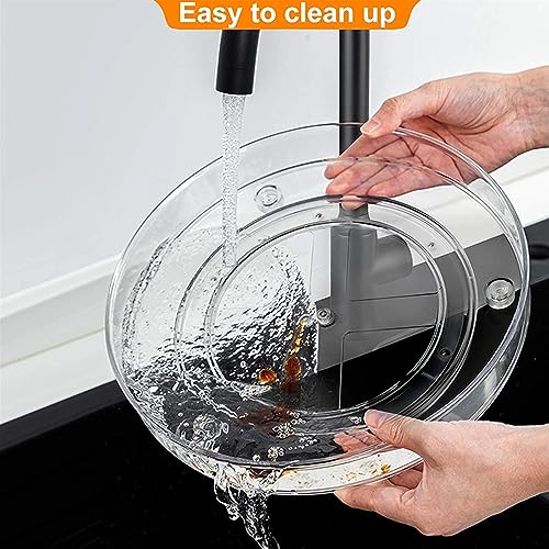 vacane 2-Pack 13Inch Lazy Susan Cabinet Organizer, Plastic Rotating Organizer Spice Rack Condiment Organizer for Pantry, Countertop, Cupboard, Refrigerator-Clear - size: 13 Inch | 1 Tier