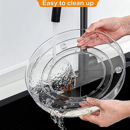 vacane 2-Pack 13Inch Lazy Susan Cabinet Organizer, Plastic Rotating Organizer Spice Rack Condiment Organizer for Pantry, Countertop, Cupboard, Refrigerator-Clear - size: 13 Inch | 1 Tier