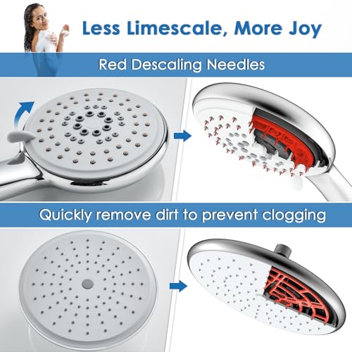 ROVOGO Shower Panel Tower System With Adjustable Shower Head, Brushed | 6 Body Jets, Self-Cleaning Rain Shower and Handheld, Brass Shower Arm and Valves, Stainless Steel Shower Column, 47-1/4 Inch - color: Brushed Panel+Chrome Fixtures