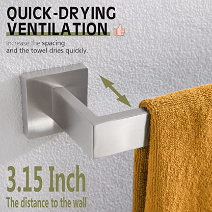 KOKOSIRI 36-Inch Single Towel Bar, Bathroom Kitchen Towel Holder, Wall Mounted SUS304 Stainless Steel Towel Rack, Brushed Nickel, B4003BR-L36 - color: Brushed Steel, size: 36-Inch