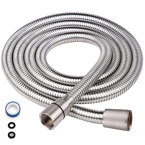 G-Promise 70 Inch Stainless Steel Long Shower Hose Replacement | Thickened and Stretchable Design, Built to Last, Tangle & Kink Free, Universal Fit,Tool-free Installation - color: Brushed Nickel, size: 70 Inch