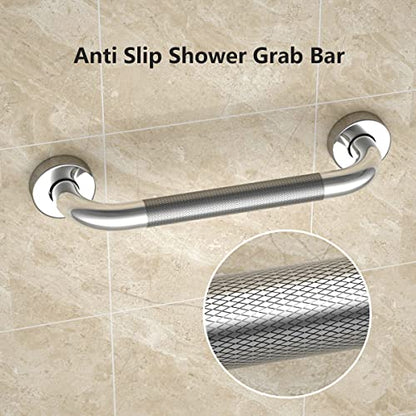 Shower Grab Bars for Bathtubs 16 Inch,Chrome Stainless Steel Bath Grab Bar, Knurled Bathroom Safety Rail, Shower Handrail Support, Handicap Elderly Senior Balance Assist Handles - size: 16inch-2 Pack