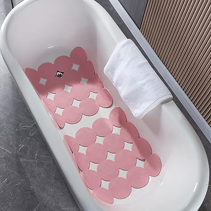 Webos Square Shower Mat Nonslip - Rubber Bathtub Mat with Suction Cups for Inside Shower Bathroom Floor (Pink, 21X21) - color: Pink