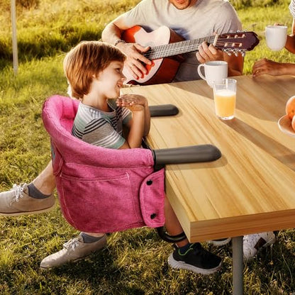 Hook On High Chair - Portable & Foldable for Babies 6-36 Months, Family & Travel Use with Carry Bag(Rose Red) - color: Rose Red