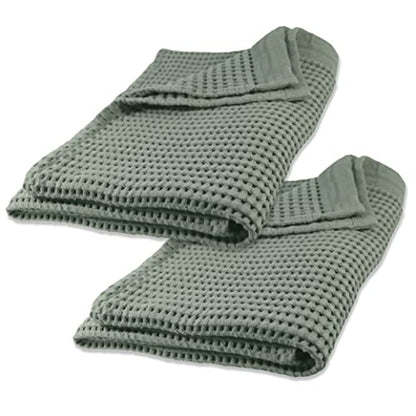GILDEN TREE Waffle Bath Sheet Quick Dry Towel, Thin Luxury Bath Towels, 40x80 Large Bath Towels 2 Pack Bath Sheets, Modern Style (Sage Grey) - color: Sage Grey, size: Bath Sheet (40" x 80") 2 Pack