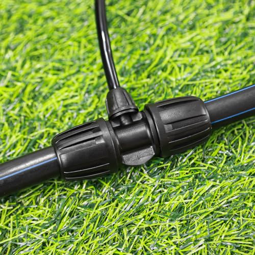 1/2 Inch To 1/4 Drip Irrigation Fittings - 8 Pack Drip Line Irrigation 1/2'' to 1/4'' Barbed Tee Adapter Anti-Drop Lock Nut Barbed Reducer 3 Way Connectors for Drip Irrigation System - size: 1/2" 3 Way Tee