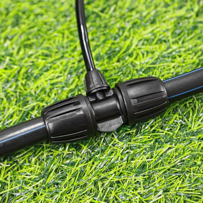 1/2 Inch To 1/4 Drip Irrigation Fittings - 8 Pack Drip Line Irrigation 1/2'' to 1/4'' Barbed Tee Adapter Anti-Drop Lock Nut Barbed Reducer 3 Way Connectors for Drip Irrigation System - size: 1/2" 3 Way Tee