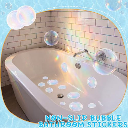 Fullhawl 15 Pcs Clear Bubble Non Slip Bathtub Stickers Clear Bubble Anti Slip Shower Stickers Shower Floor Nonslip Sticker Applique Adhesive Decals with Scraper for Bathtub Bathroom Floor - style: Clear Bubble