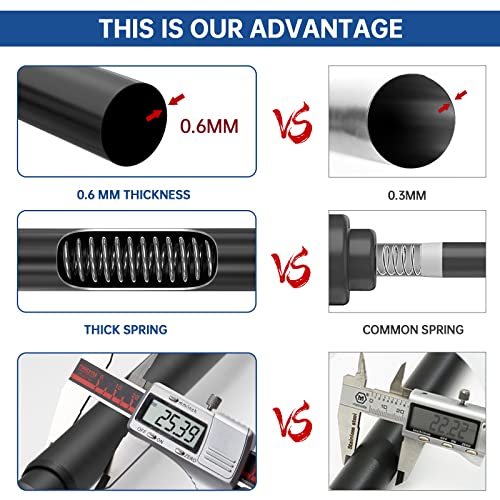 Shower Curtain Rod Tension - Never Rust No Drill Non-Slip Spring Tension Shower Rod, 43-73 inches Stainless Steel, Matte Black - color: Matte Black, size: 43-73 Inches
