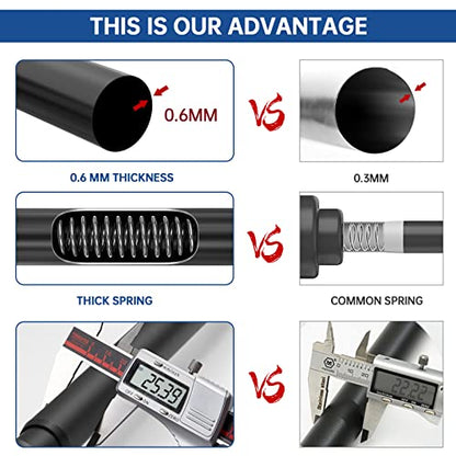 Shower Curtain Rod Tension - Never Rust No Drill Non-Slip Spring Tension Shower Rod, 43-73 inches Stainless Steel, Matte Black - color: Matte Black, size: 43-73 Inches