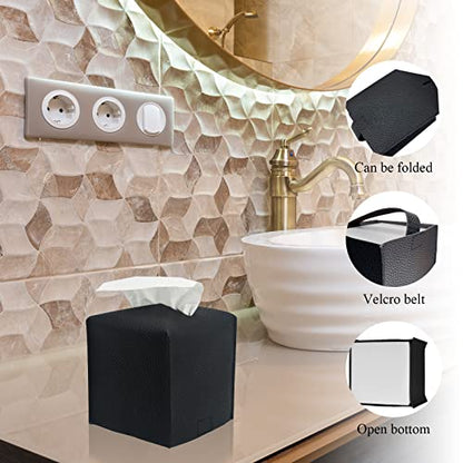 Bathroom Accessory Set, 10 Piece Black Bathroom Set Complete | Includes Trash Can, Soap Dispenser, Toothbrush Holder, Soap Holder, Tumbler, Toilet Brush, Tray, Qtip Holders, Tissue Cover - color: Black
