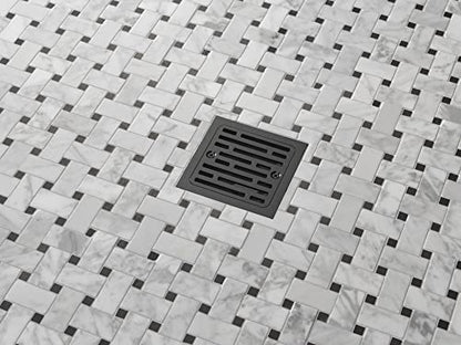 Delta Faucet 4 Inch Tile-In Square Shower Floor Drain Black, Shower Drain Kit, Square Shower Drain, Chrome Shower Drain, Shower Floor Drain, Matte Black DT062412-BL - color: Matte Black