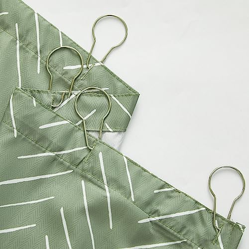 jinchan Sage Green Shower Curtain with White Herringbone Striped Zig Zag Chevron Waterproof Fabric Modern Farmhouse Shower Curtains for Bathroom with 12 Hooks 70x72 Inches - color: Chevron Sage Green, size: 70"W x 72"L (Pack of 1)