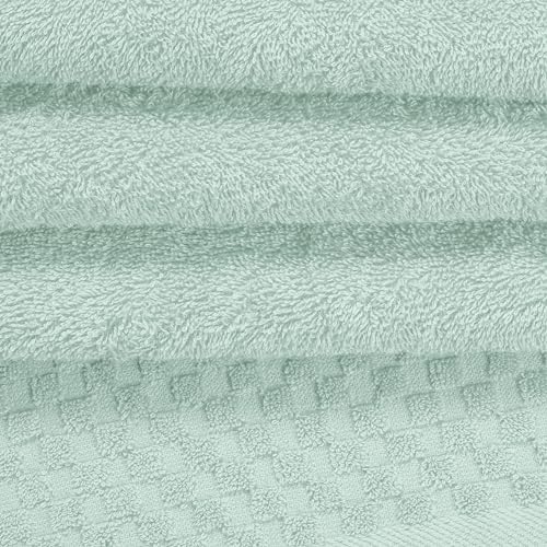 MyOwn Ultra Soft 3 Pack Cotton Towel Set, Contains a Bath Towels 28x55 inch, a Hand Towels 16x24 inch & a Wash Coths 12x12 inch, Ideal Everyday use, Compact & Lightweight - Sea Green - color: Sea Green, size: 3 Pack Set
