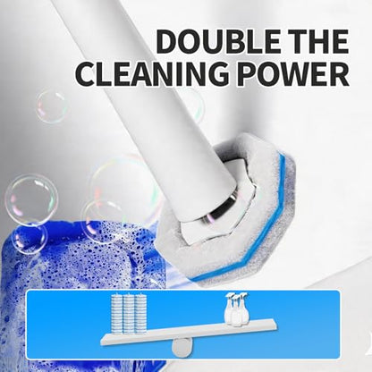 Disposable Toilet Brush,Toilet Bowl Cleaner,Wall Mounted Toilet Bowl Brush with 36 Refills for Deep Toilet Cleaning,Toilet Brush and Holder Set for Hygienic Bathroom Maintenance(White) - style: White-Toilet brush+36 refills