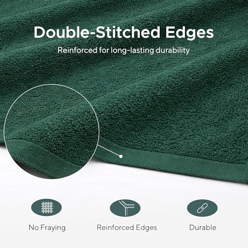 Veteran Textile LLC, Luxury Hotel & Spa, Turkish Cotton Dark Green Towels Bathroom Sets | 6 Pieces Fairfield Green Bath Towels | Soft and Absorbent Green Towel Set for Your Bathroom - color: Fairfield Green