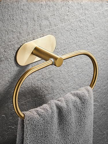 Bathroom Hand Towel Ring Kitchen Cloth Holder (1, Golden) - color: Golden