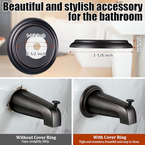 Diverter Tub Spout Compatible with Kohler GP85556-CP (Oil Rubbed Bronze) | Slip On Bathroom Bathtub Faucet Replacement for 1/2"Copper Water Tube, Metal Cover Ring and Foam Gasket Included - color: Oil Rubbed Bronze