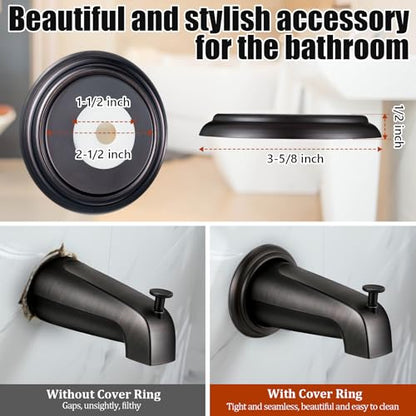 Diverter Tub Spout Compatible with Kohler GP85556-CP (Oil Rubbed Bronze) | Slip On Bathroom Bathtub Faucet Replacement for 1/2"Copper Water Tube, Metal Cover Ring and Foam Gasket Included - color: Oil Rubbed Bronze