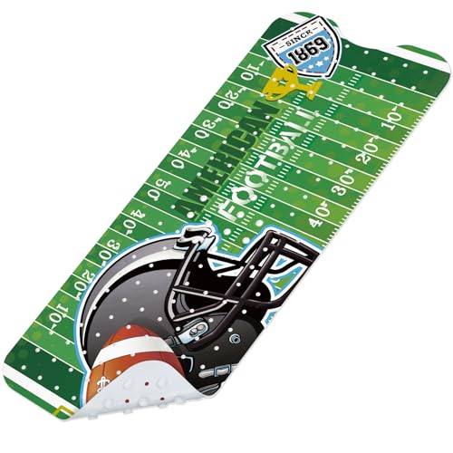 SHUCHING Green Bath Mat for Tub Non Slip for Baby-40x16 Inch, Football | Bathtub Mat for Kids & Toddler Mold Free, Long Shower Mat for Inside Shower with Suction Cup, Machine Washable - color: Football