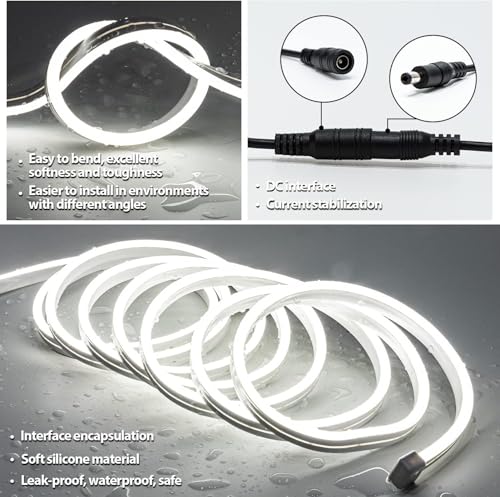 White 6000k Mirror Light,10ft 360 LED Hollywood Style Vanity Make Up Light,Ultra Bright White LED Neon Light,for Makeup Vanity Table & Bathroom Mirror,Mirror Not Included - size: 10ft