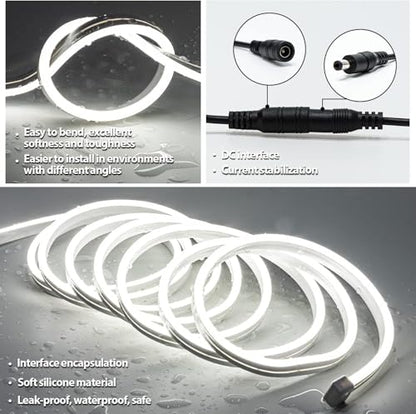 White 6000k Mirror Light,10ft 360 LED Hollywood Style Vanity Make Up Light,Ultra Bright White LED Neon Light,for Makeup Vanity Table & Bathroom Mirror,Mirror Not Included - size: 10ft
