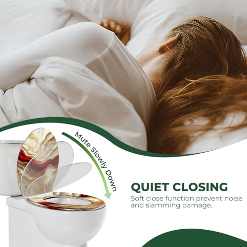 Elongated Resin Toilet Seat, Quietly Close Quick Release Hinges Cover
